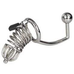 Best Sale 🎉 Torment Stainless Steel Chastity Cage With Sound & Anal Hook 😀