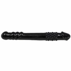 Budget 🎉 Bondara Black Textured Double Sided Dildo - 10 Inch ✨