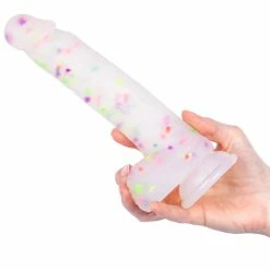 Hot Sale 🛒 Bondara Confetti Cannon Glow In The Dark Dildo - 8 Inch ⌛ -Sex Toys Sales Store unnamed file 670