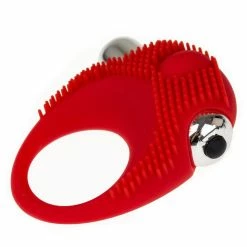 Budget 🛒 Bondara Ace Red Silicone 10 Function Vibrating Cock Ring 😍