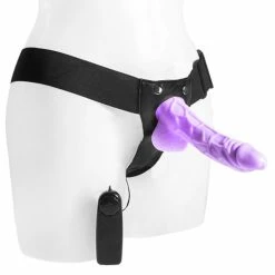 Best Pirce 🔔 Bondara&Sex Pearl Purple Unisex Hollow Vibrating Strap-On - 7 Inch 🤩